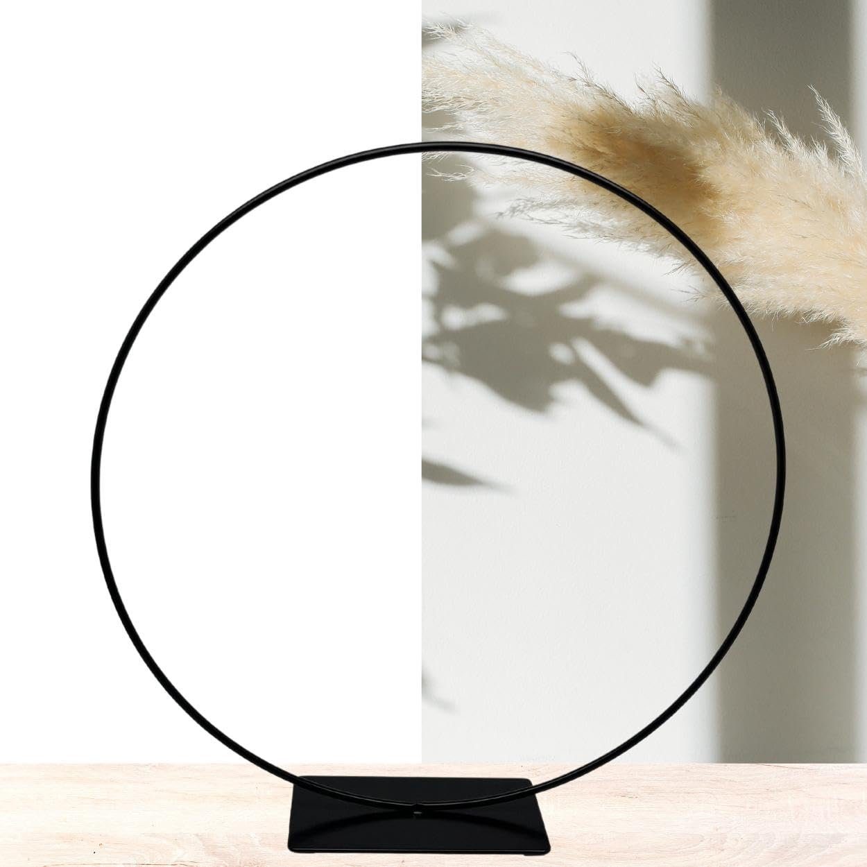 Bada Bing Dekoobjekt Dekoring mit Fuß in Schwarz Metallring zum stellen DIY Deko (30 cm), Ø 30 cm, Moosgumminoppen als Kratzschutz