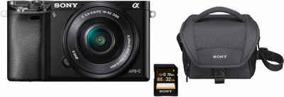 Sony »Alpha ILCE-6000L« Systemkamera (SEL-P1650, 24,3 MP, WLAN (Wi-Fi), NFC, Gesichtserkennung, HDR-Aufnahme, Makroaufnahme)