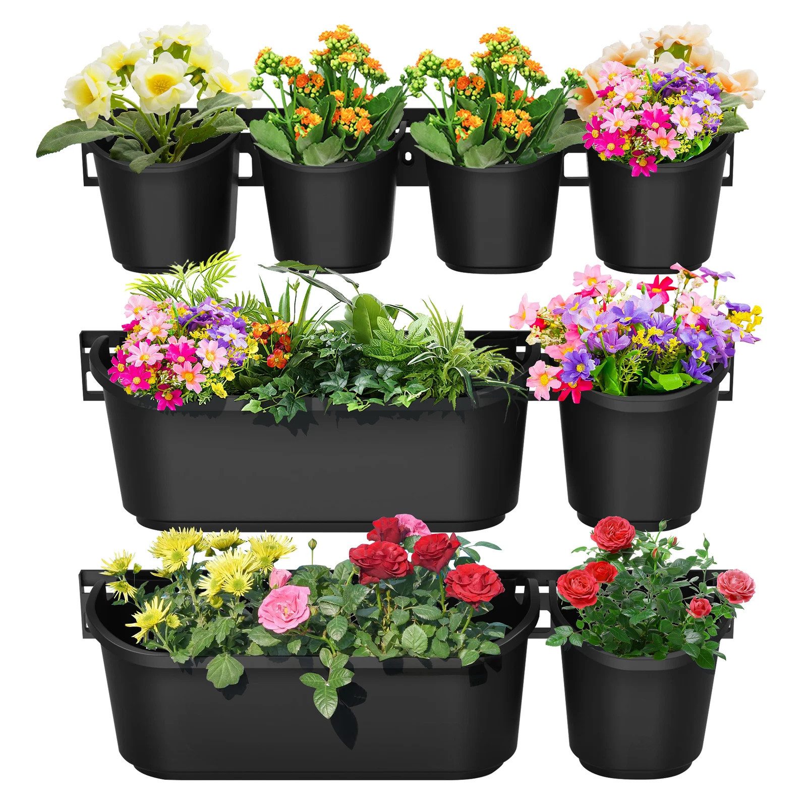 Ribelli Bewässerungssystem Wandbepflanzung, 11-tlg., schwarz