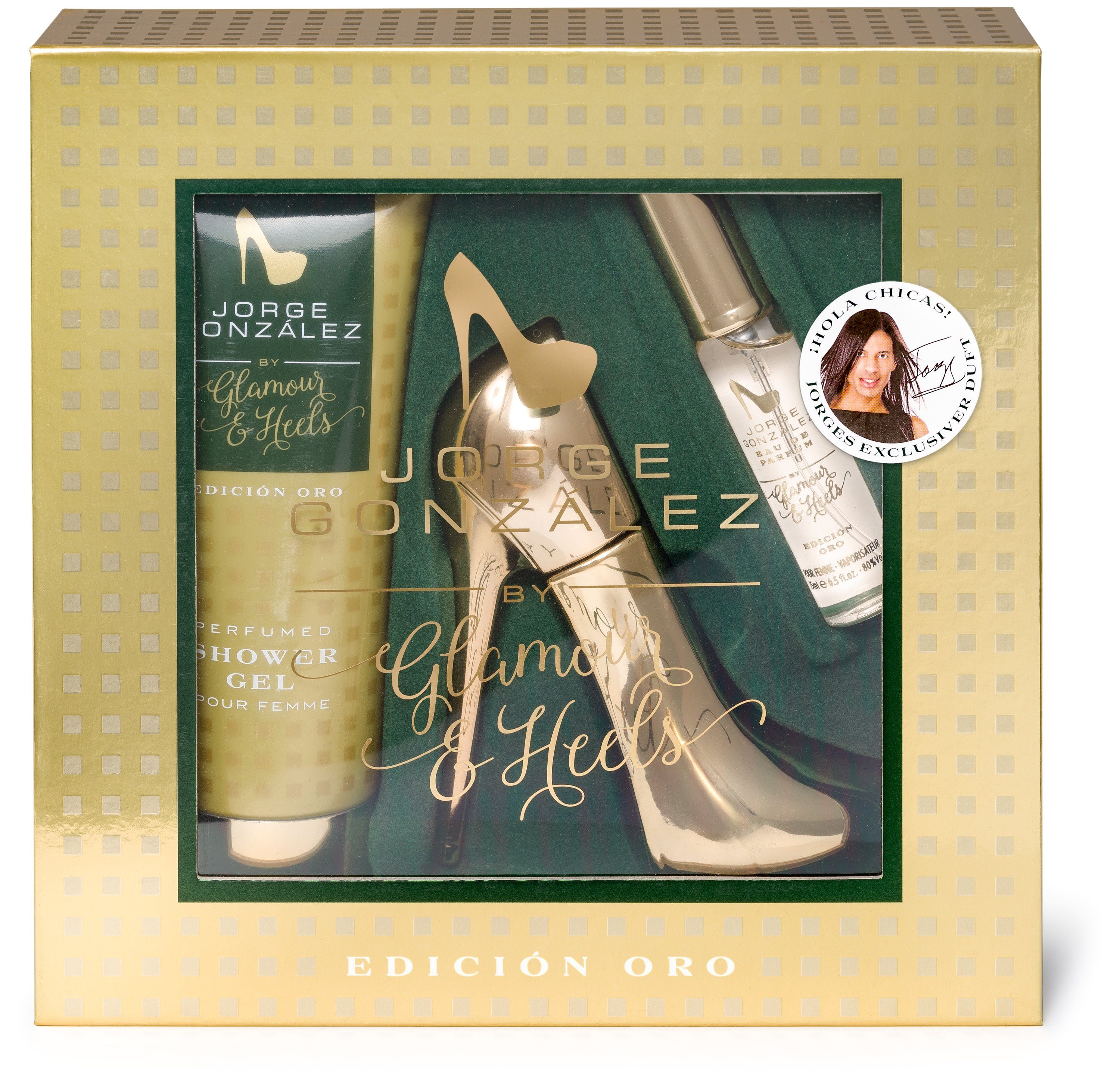 JORGE GONZÁLEZ Eau de Parfum JORGE GONZÁLEZ EDICIÓN ORO 3er Geschenkset, EDP+Duschgel, Damenduft