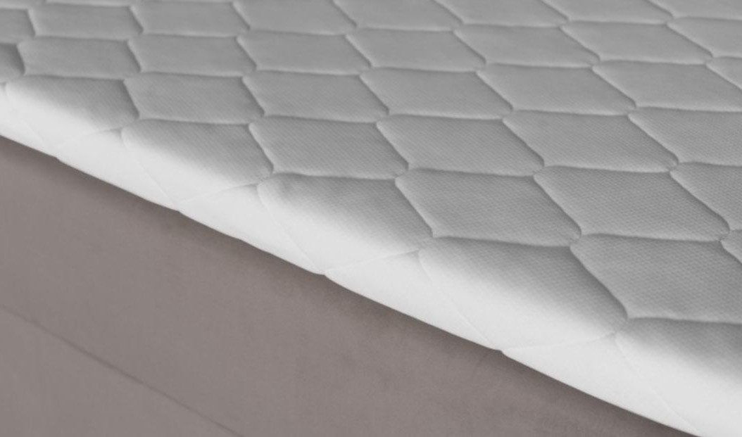 Xlmoebel Boxspringbett Geräumiges graues Boxspringbett mit weicher Polsterung, Made in Europa