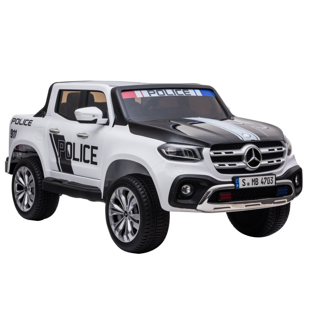 Hecht Elektro-Kinderauto lizenzierter MERCEDES XMX 606 bis 8 km/h mit Fernbedienung, Belastbarkeit 50 kg, Radio, Scheinwerfer, 4WD 2WD, Hupe, AUX, USB, 10 Ah/12V Akku