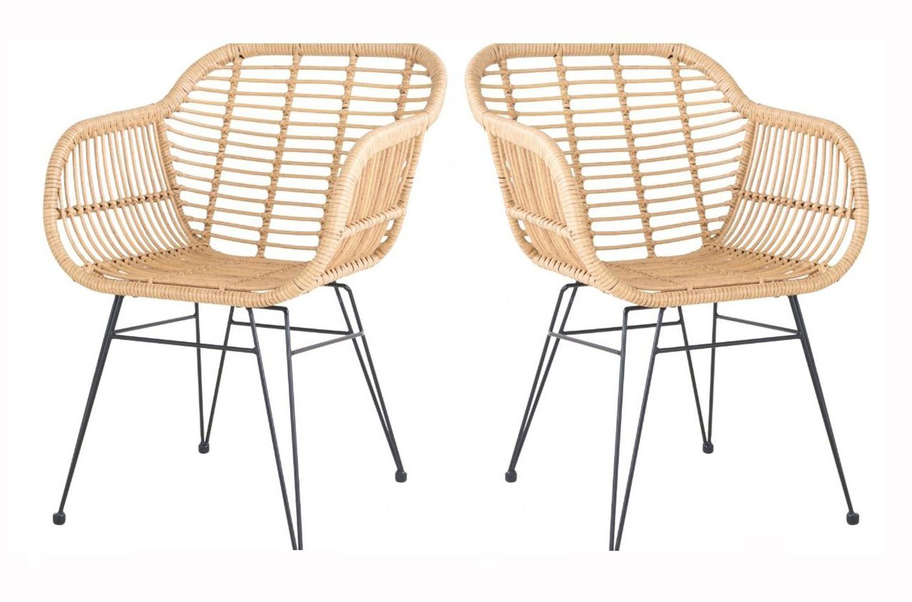 SalesFever Stuhl in Rattan-Optik Natur im 2er Set »Ulani« - SalesFever