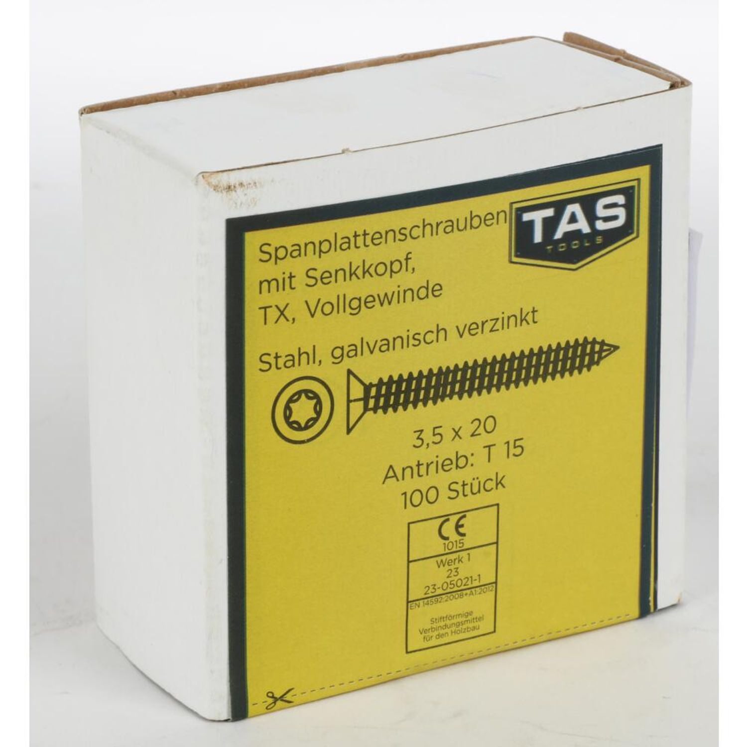 Schraube 12x TAS Spanplattenschrauben 50 Stück 3,5x20mm TX Teilgewinde Senkkopf