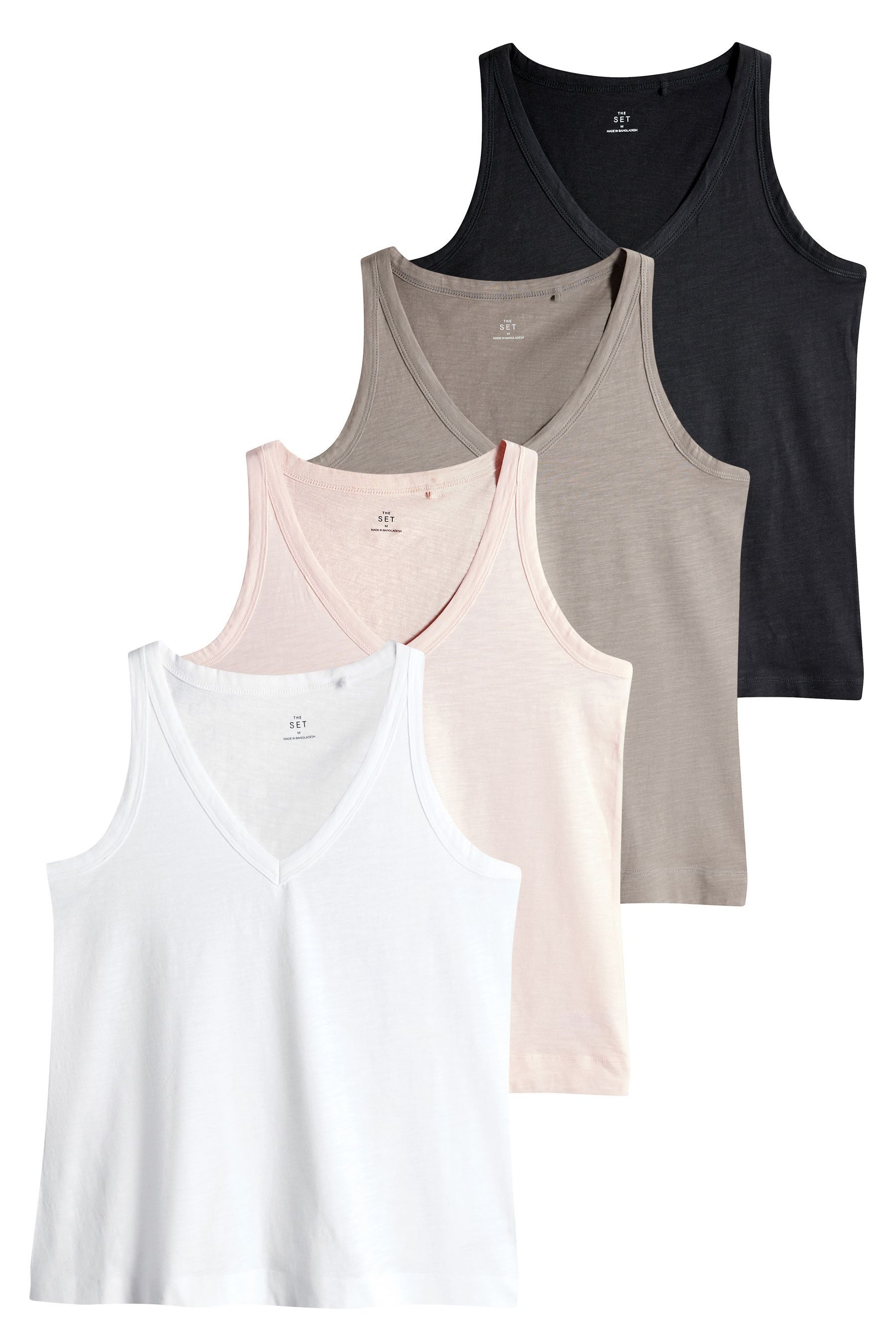 Trägertop The Set Trägertops aus 100 % Baumwolle, 4er-Pack