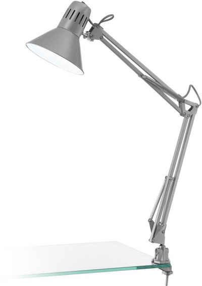 EGLO Tischleuchte FIRMO, Leuchtmittel wechselbar, ohne Leuchtmittel, Klemmlampe Vintage, Industrial, Retro, Schreibtischlampe, E27 Fassung