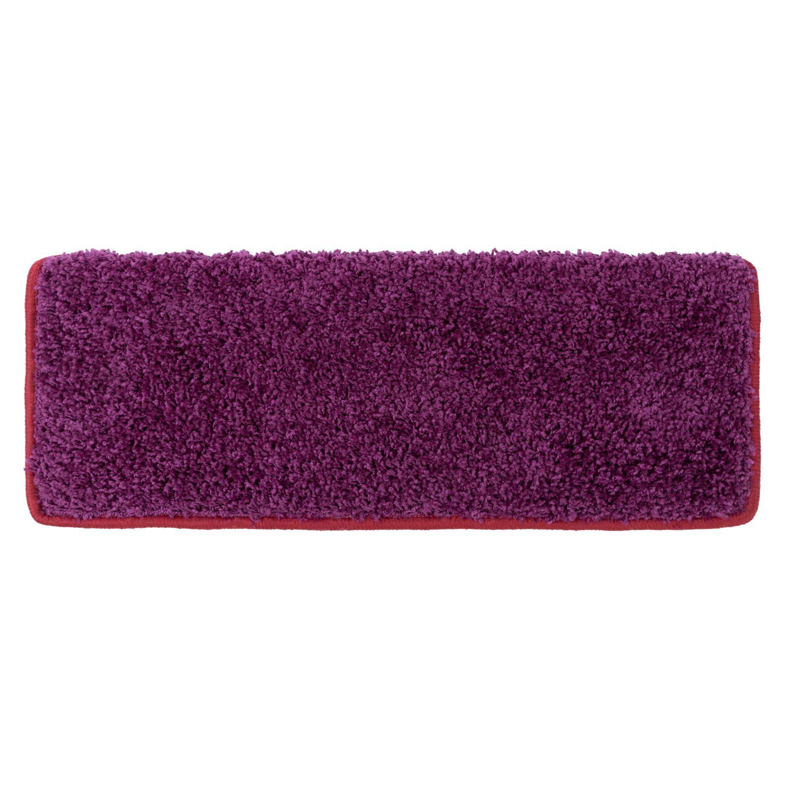 Floordirekt Stufenmatte Shaggy Barcelona mit Klebestreifen, Trittschalldämmung & Pflegeleicht, Rechteckig, Höhe: 220 mm, Treppenteppich mit Anti-Rutsch-Beschichtung in Rechteckig & Halbrund