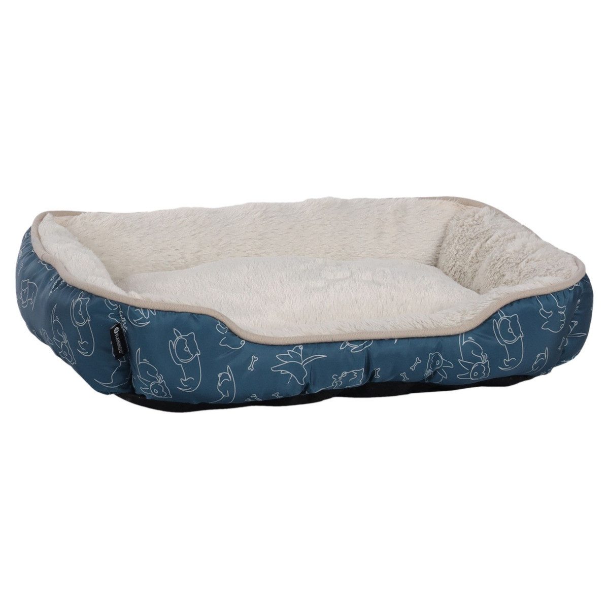 Flamingo Tierbett Hundebett Lilly rechteckig blau
