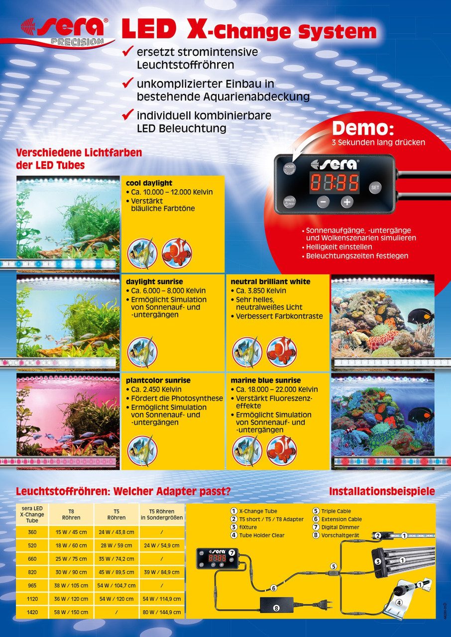 Sera LED Aquariumleuchte Sera Aquarium-Beleuchtung LED X-Change Tube
