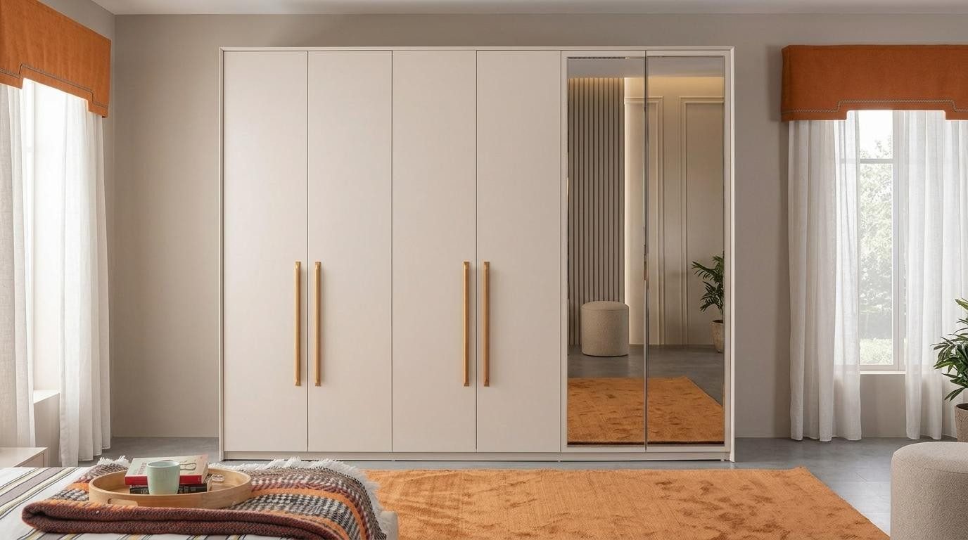 JVmoebel Kleiderschrank Schrank Modern Beige Architektonisch Geräumig Zuverlässig Gemütlich (1-St) Made in Europa