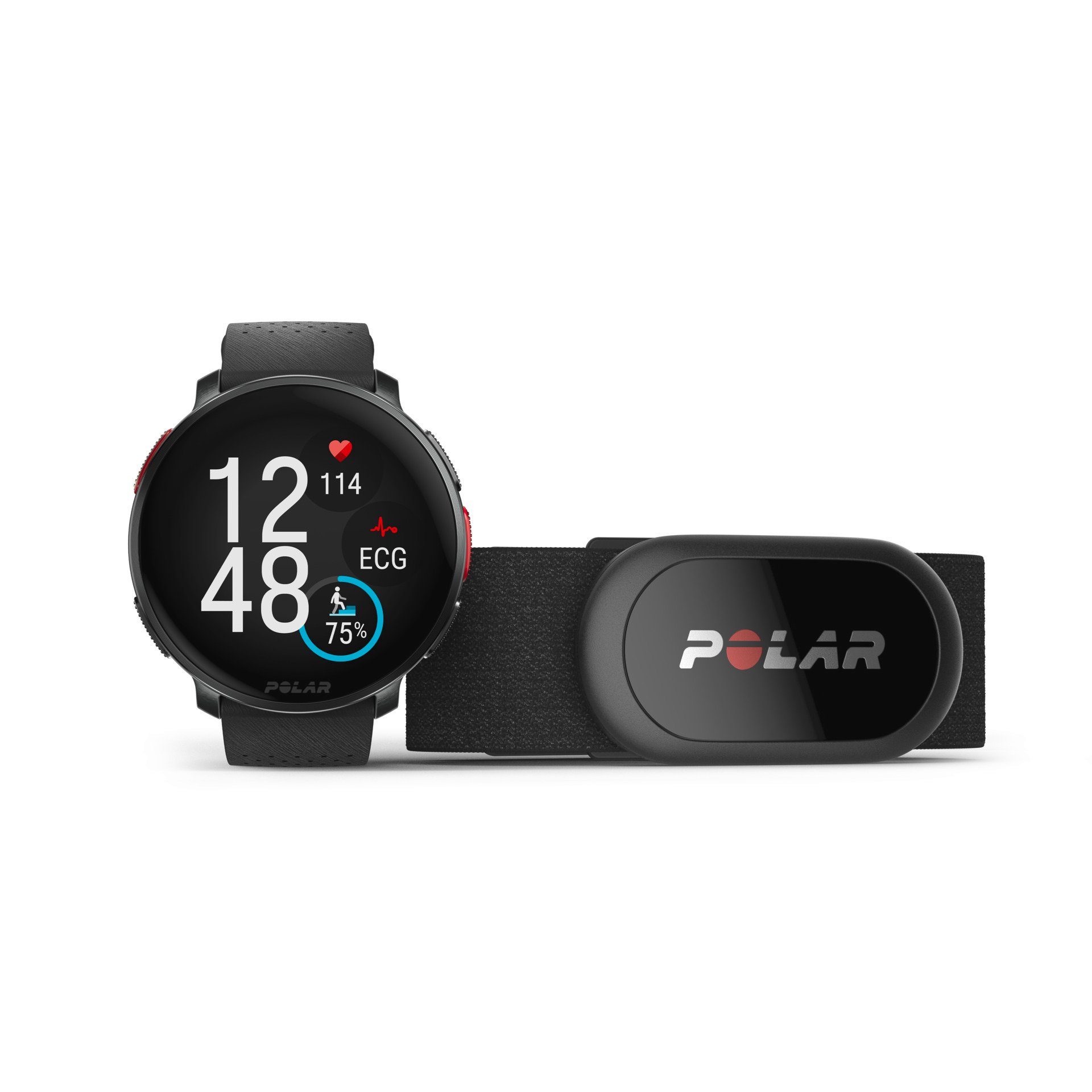 Polar VANTAGE V3 inkl. HR-Brustgurt Smartwatch (3,5 cm/1,39 Zoll),  Premium-Multisportuhr Silikon-Armband S-L