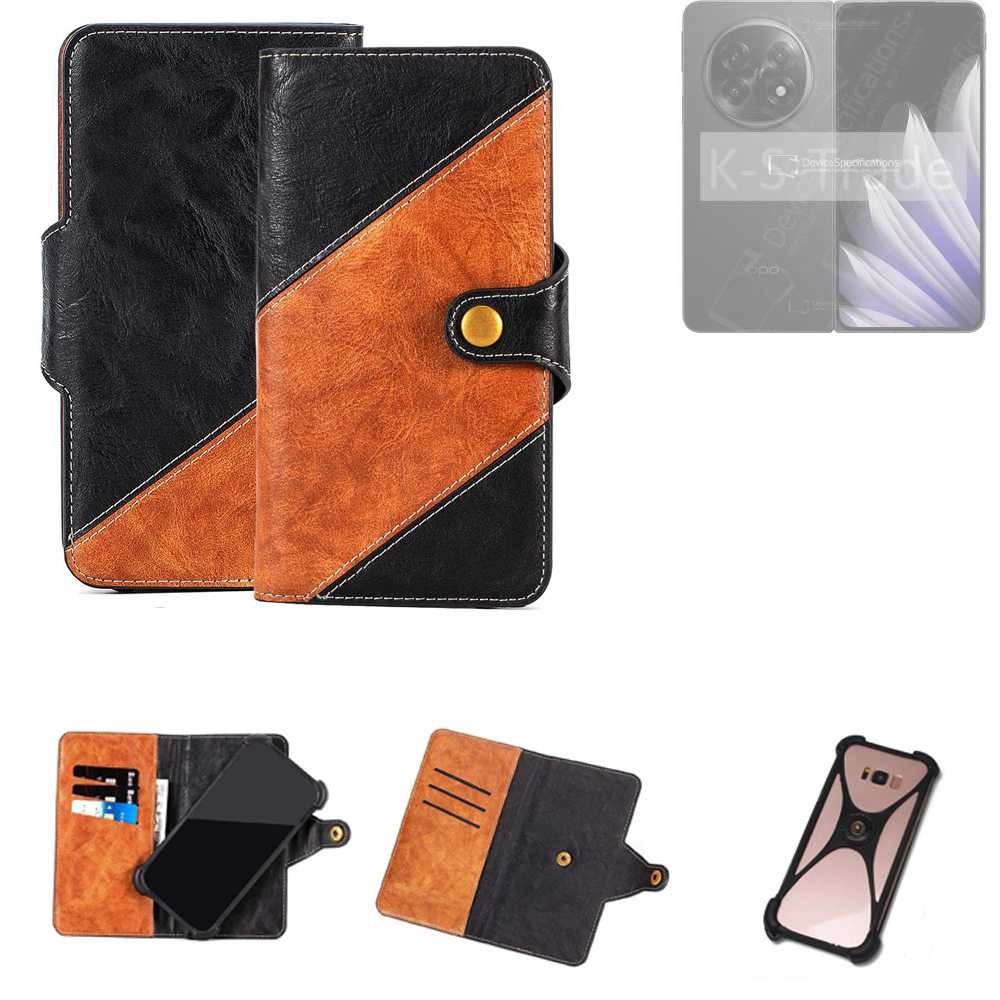 K-S-Trade Handyhülle für Oppo Find N5 CPH2671, Handyhülle Schutzhülle Bookstyle Case Wallet-Case Handy Cover