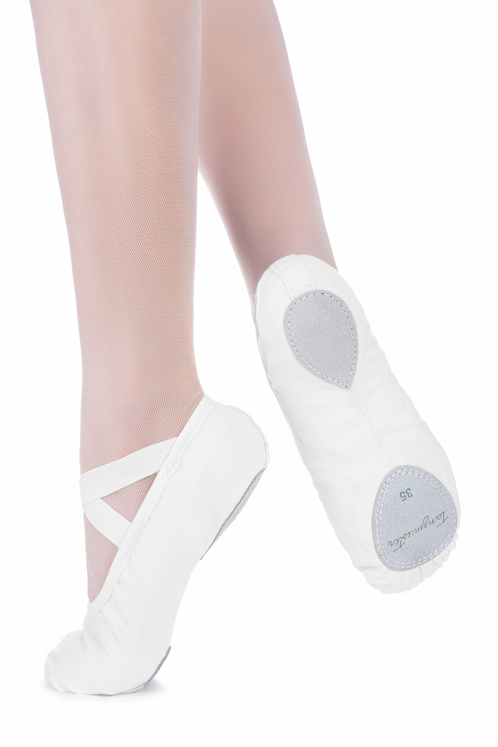 tanzmuster Ballettschuhe Leon aus 100 % Baumwolle Tanzschuh Ballettschläppchen für Kinder und Erwachsene