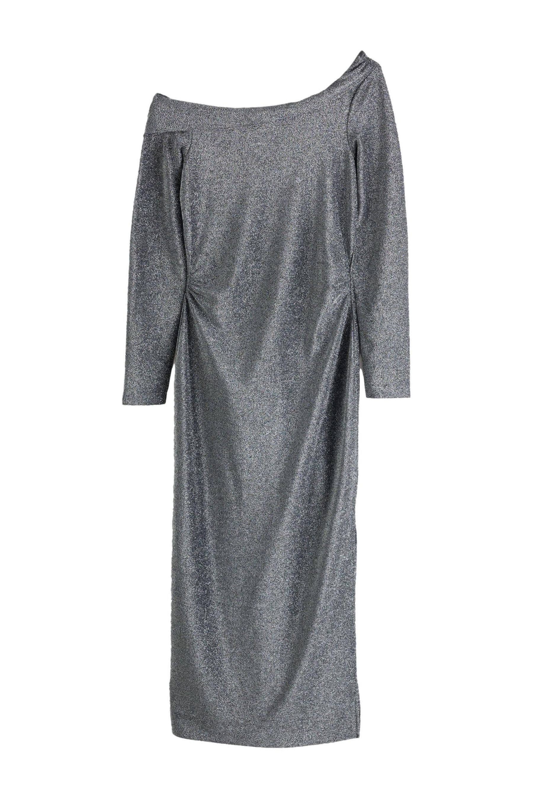 Next Midikleid Funkelndes, langärmeliges Bardot-Midikleid (1-tlg)