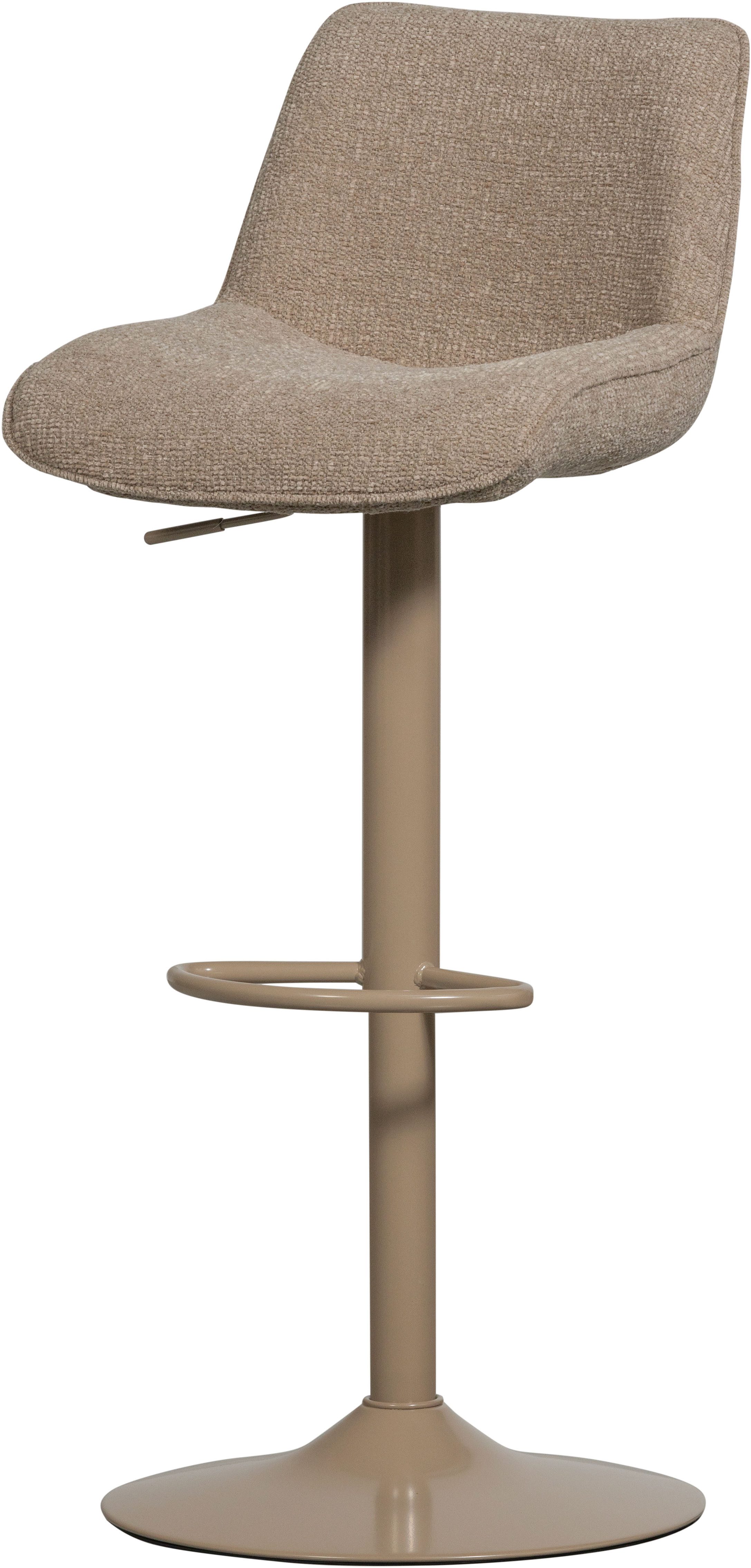 WOOOD Barhocker Marten höhenverstellbar und drehbar mit Metallgestell 45 x 50 x 110 cm, Gewebter Bezug, Sehr hohe Verschleißfestigkeit, Tragkraft 120 kg