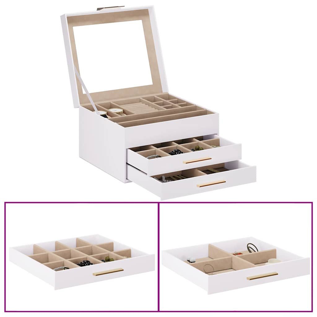 vidaXL Schmuckständer Schmuckkästchen 3-Schicht Weiß 23x20,5x14 günstig online kaufen