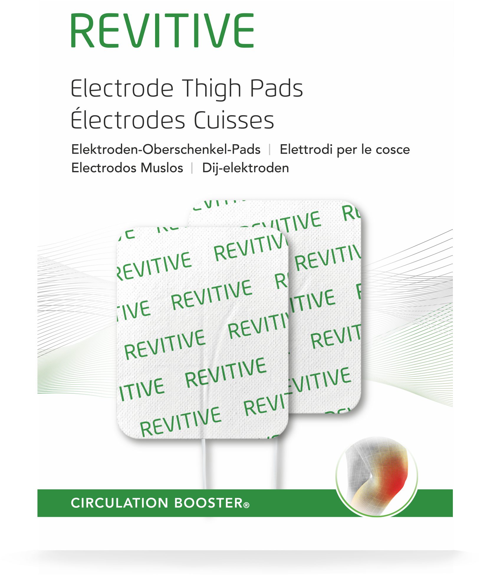REVITIVE Elektrodenpads Große Elektroden-Oberschenkel-Pads,Enthält ein Paar große Revitive Elektrodenpads für die Oberschenkel