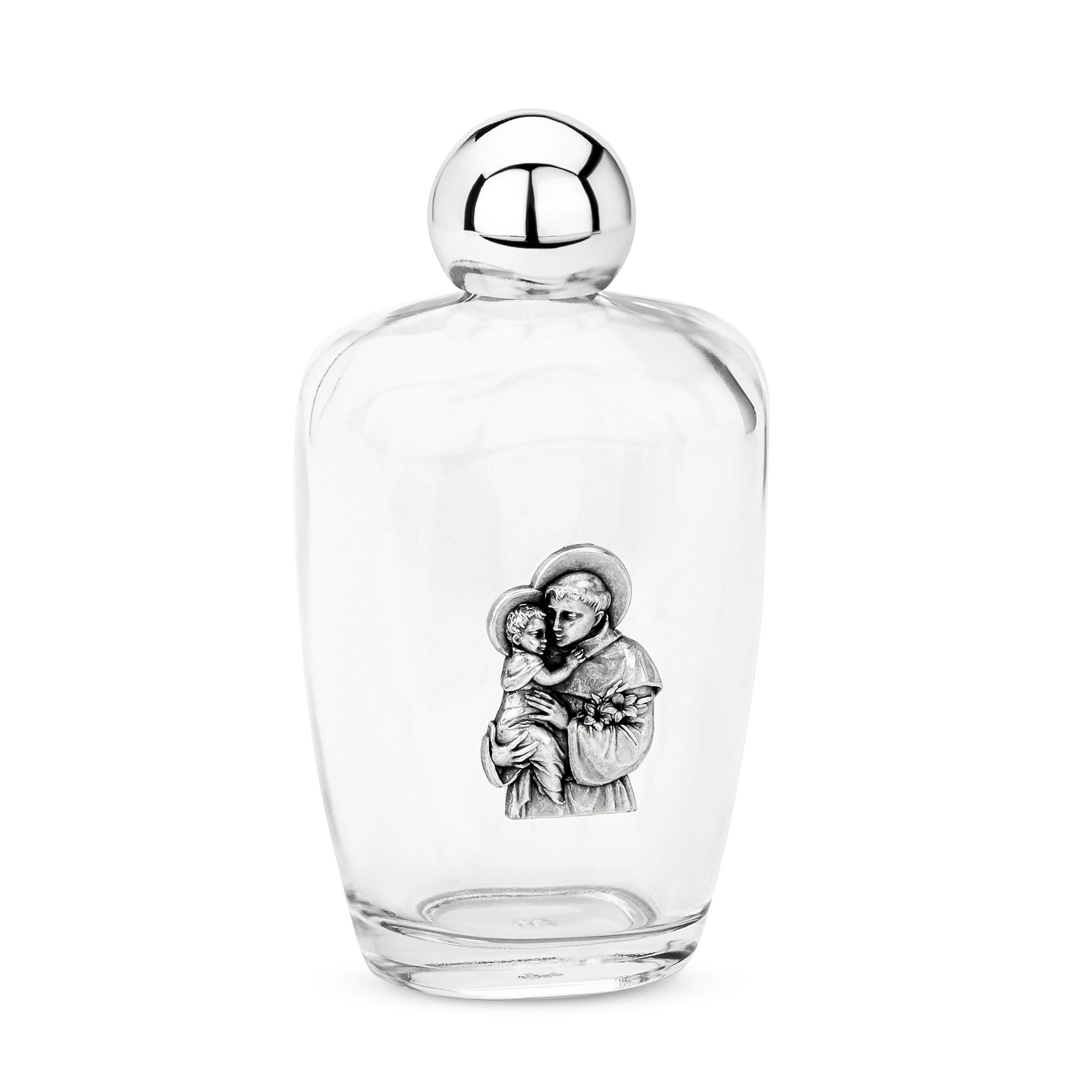 NKlaus Dekofigur 100ml Weihwasserflasche aus Glas motiv Hlg. Antonius mit Kind 11x6x4cm, Made in Germany