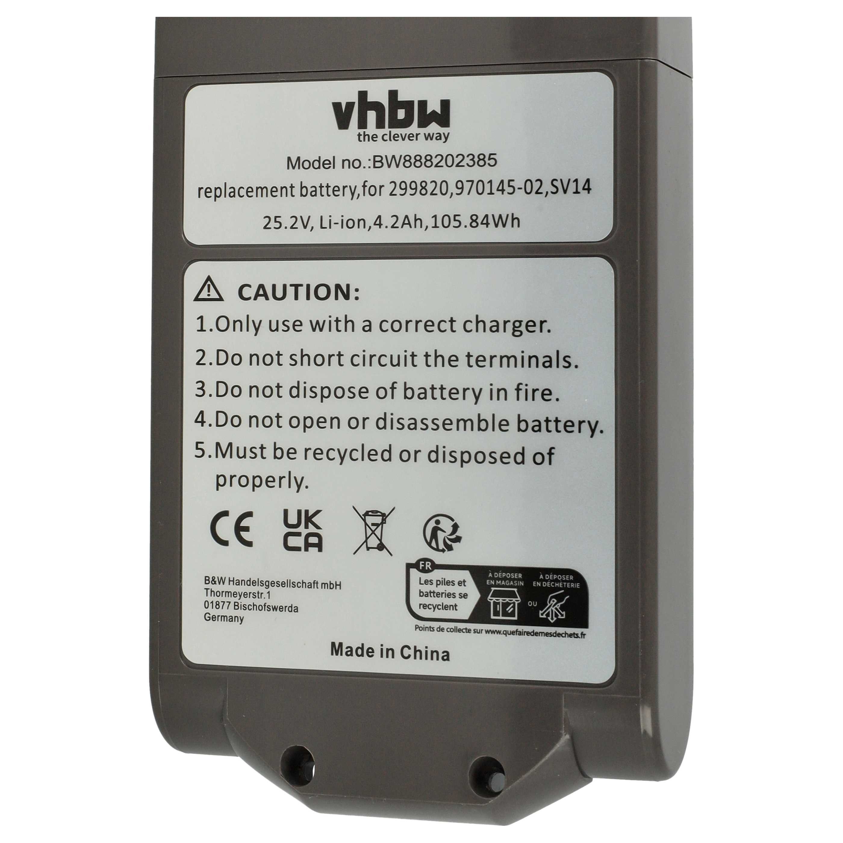 vhbw Akku passend für Dyson V11 Torque, V11 Total Clean Staubsauger / Staubsauger-Akku Akku Li-Ion 4200 mAh (25,2 V), Leistungsfähiger Austausch-Akku für Ihren Staubsauger
