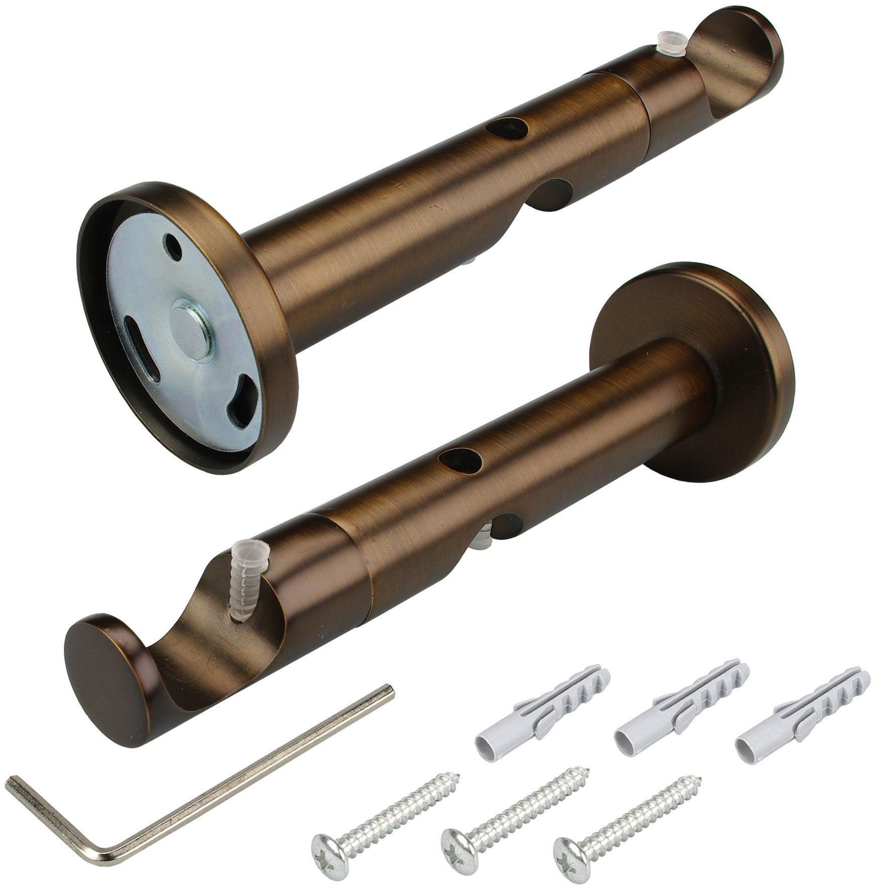 Liedeco Gardinenstange CELZYLIN02SG2L, Ø 25 mm, 2-läufig, Fixmaß, mit Bohren, verschraubt, Metall, 2-läufig im Fixmaß Ø 25/20 mm