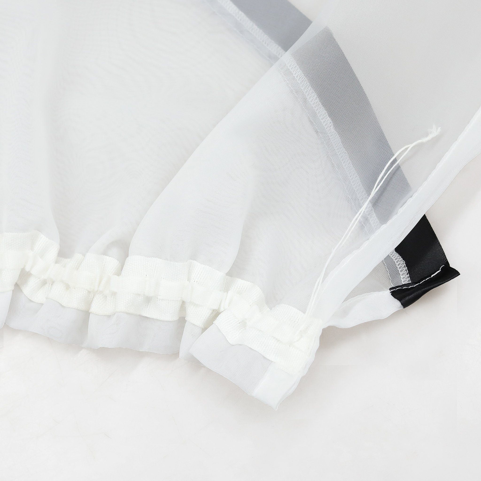Joyswahl Scheibengardine Claudia Kuvertstore Fenstergardine im klassischen Stil (1 St), Kräuselband, transparent, Voile, Dreieckiger Abschluss mit Satinband, fü – Bild 5 von 5