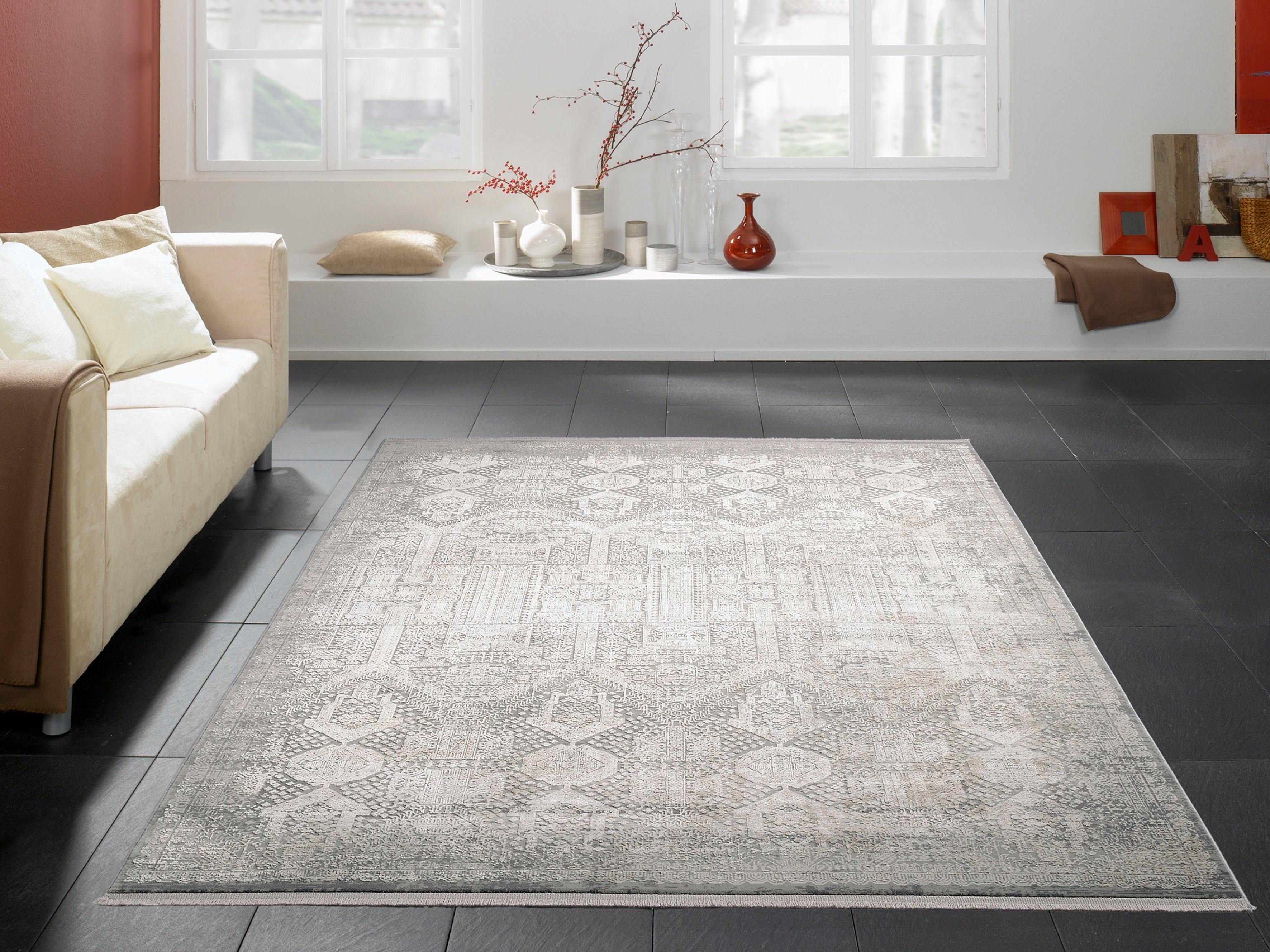 Musterring Teppich   ¦ grau ¦ Viskose,Synthetische Fasern ¦ Maße (cm): B: 1 günstig online kaufen