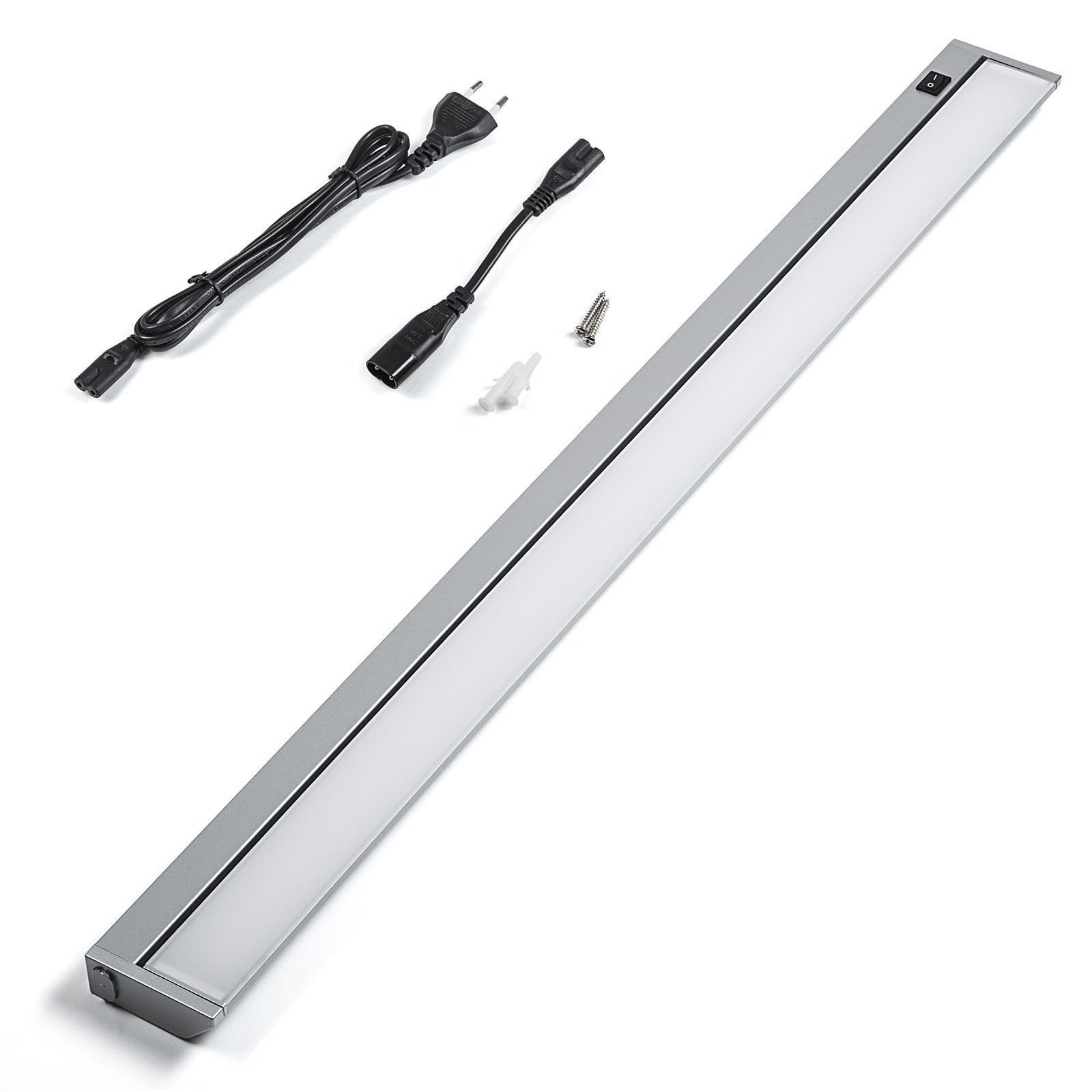 SO-TECH® LED Unterbauleuchte Alessia 350-910 mm mit diffuser Scheibe ohne Lichtpunkte, Reihenschaltung, LED fest integriert, Neutralweiß, 1er Set 15W / 910 mm