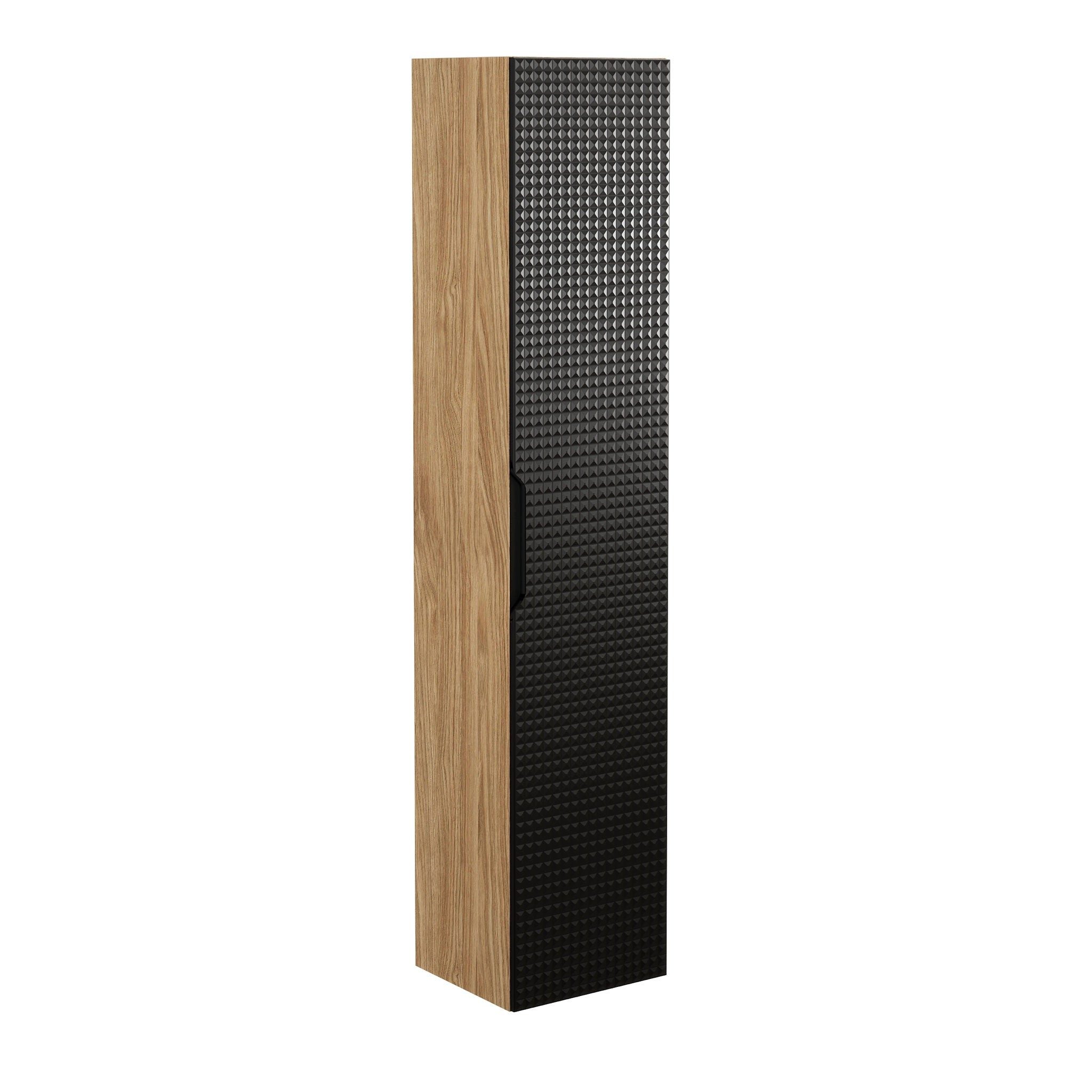 ROYAL24_MARKT Hochschrank Badezimmer-Hochschrank Luxera Schwarz matt 35 × 170 × 33 cm mit 1 Tür