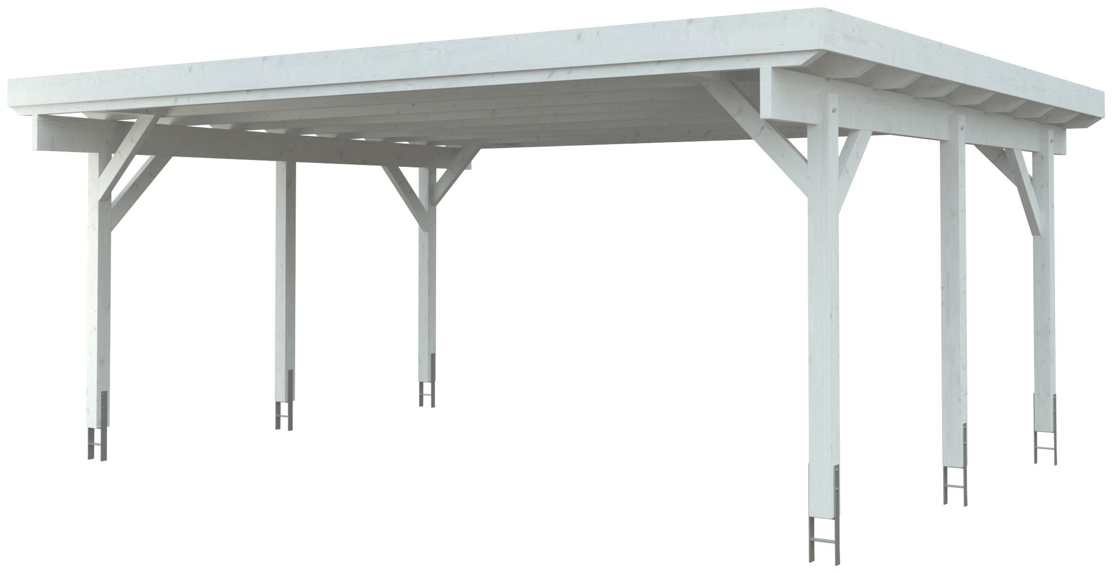 Kiehn-Holz Doppelcarport KH 310 / KH 311, BxT: 634x504 cm, 213 cm Einfahrtshöhe, Stahl-Dach, versch. Farben