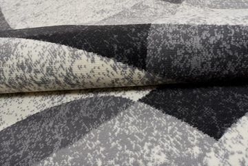Designteppich Modern Teppich Geometrisch Grau - Weich, Pflegeleich, Mazovia, 80 x 150 cm, Geeignet für Fußbodenheizung, Höhe 7 mm, Kurzflor