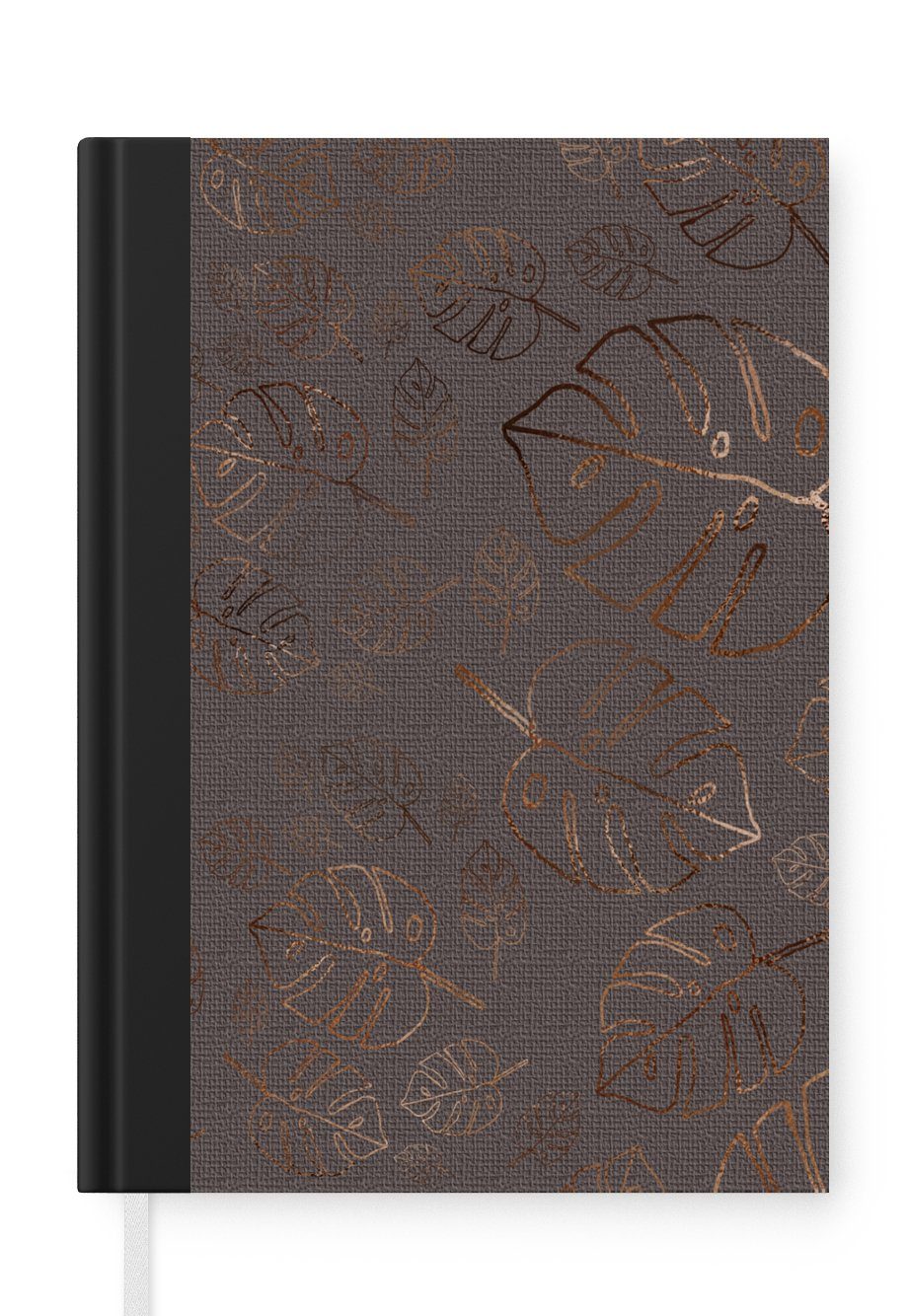 MuchoWow Notizbuch Muster - Grau - Bronze - Luxus, Journal, Merkzettel, Tagebuch, Notizheft, A5, 98 Seiten, Haushaltsbuch