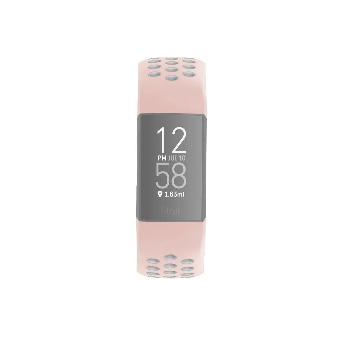 Abwaschbar Rutschfest Schmutzabweisend 22mm, - 3/4, Fitbit Charge Smartwatch-Armband Hama Sportarmband, rosé - Ersatzarmband atmungsaktives