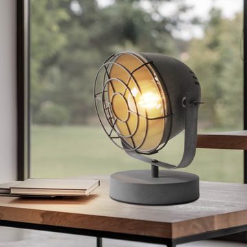 Brilliant Schreibtischlampe, Leuchtmittel nicht inklusive, Tisch Lampe Beton Optik grau beweglich rustikal Wohn Schlaf Zimmer