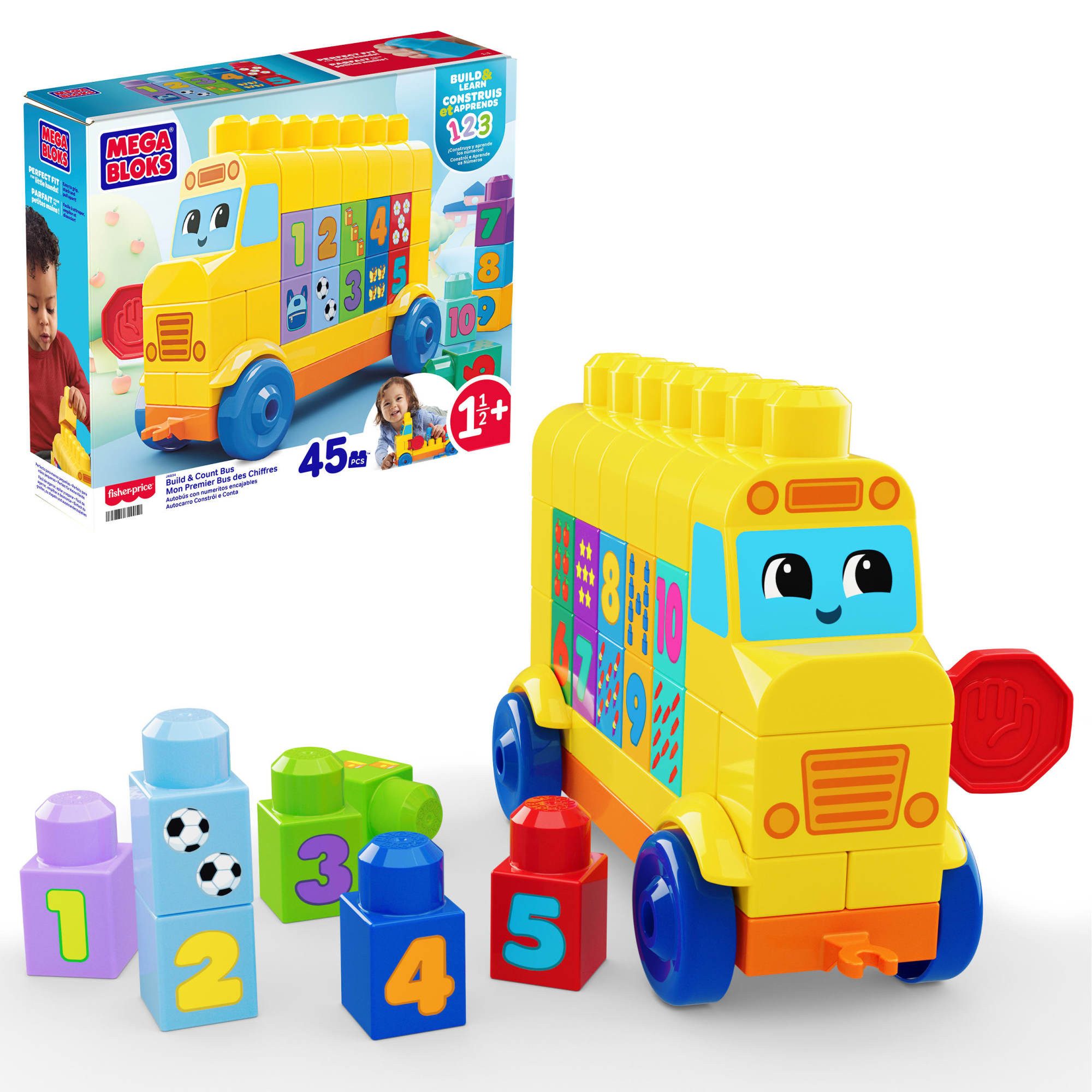 MEGA BLOKS MEGA BLOKS Bau- und Lernbus Spielbausteine