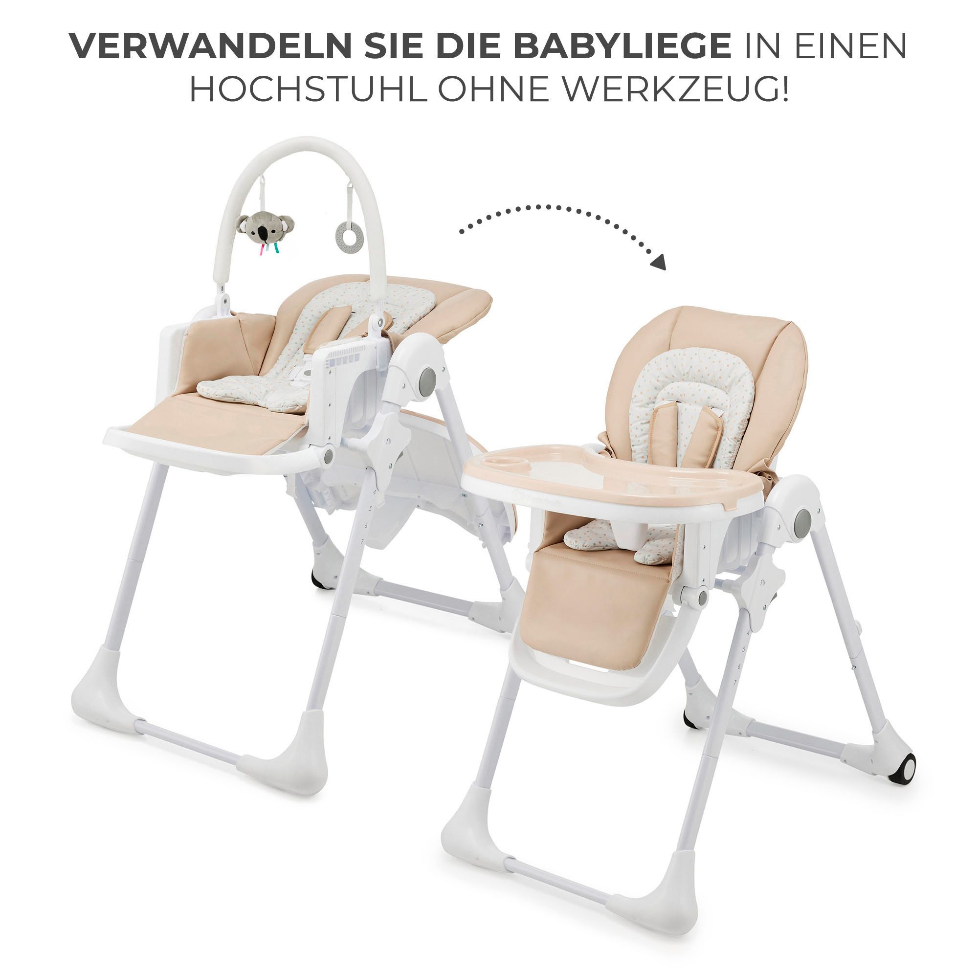 Kinderkraft Hochstuhl TUMMIE, mit Liegefunktion
