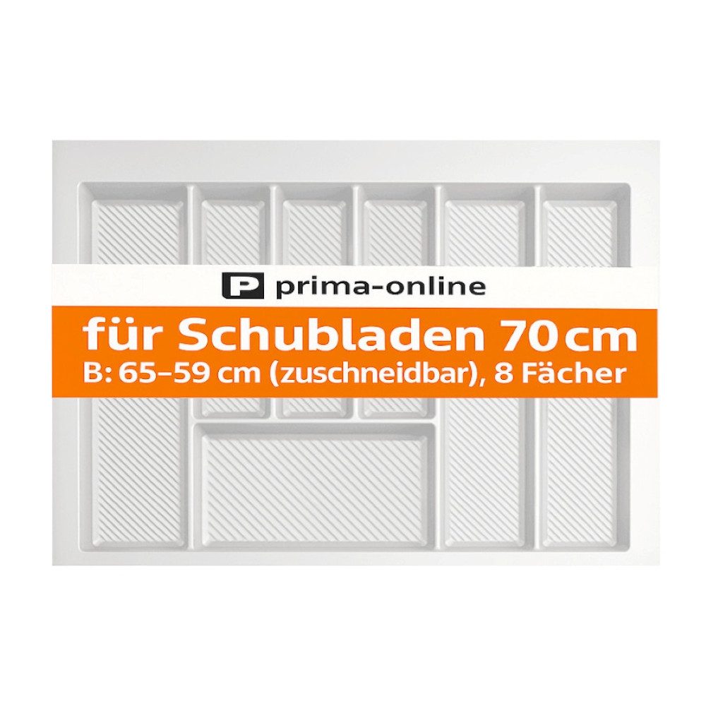 Prima-Online Besteckkasten Besteckkasten 70 cm Weiß Graphit Schubladeneinsa günstig online kaufen