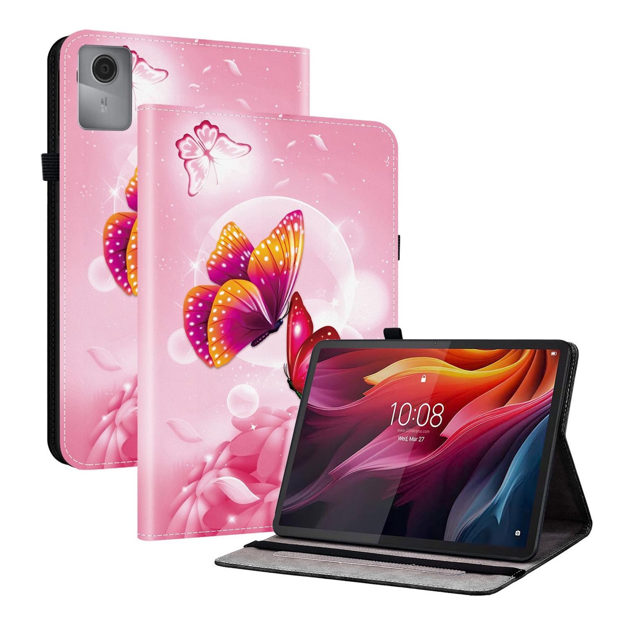 Wigento Tablet-Hülle Für Lenovo Idea Tab 11" Crystal Textur Kunstleder Motiv Schutzhülle, Kunstleder Tablet Hülle mit Stifthalte und Standfunktion