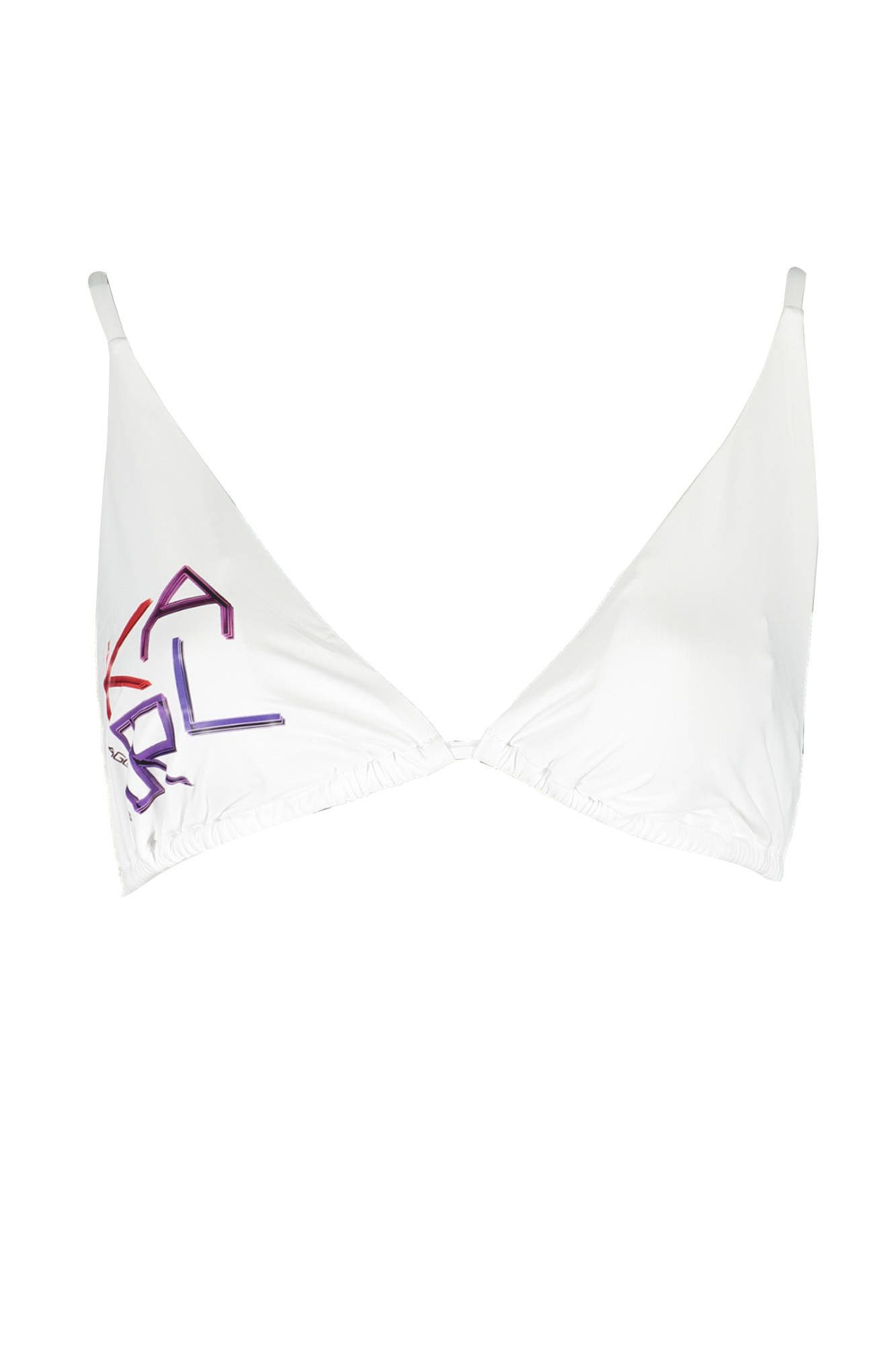KARL LAGERFELD Badeanzug Elegantes Weißes Damen-Oberteil mit Kontrastdetails und Bänderversch