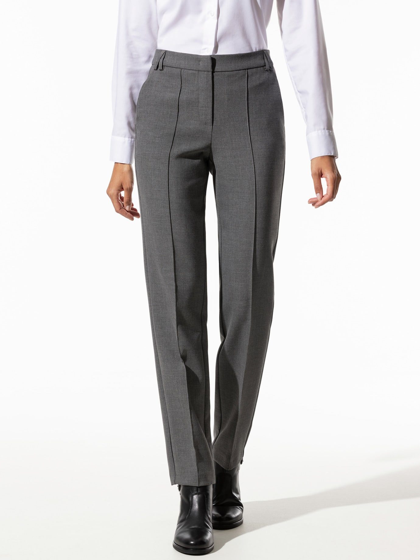 Walbusch Stoffhose Damen Premium Kofferhose knitterarm bügelfrei Regular Fit Damenhose mit bi-elastischem Komfortbund, Sicherheits-Reißverschluss