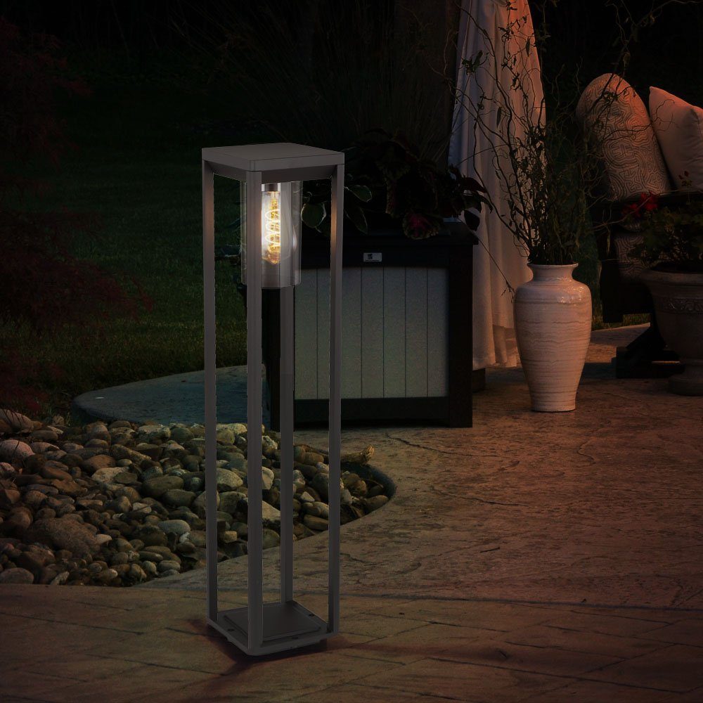 etc-shop LED Strahler Leuchtmittel Garten Stand Deko Warmweiß, Filament Außen-Stehlampe, inklusive, ALU Leuchte schwarz-matt