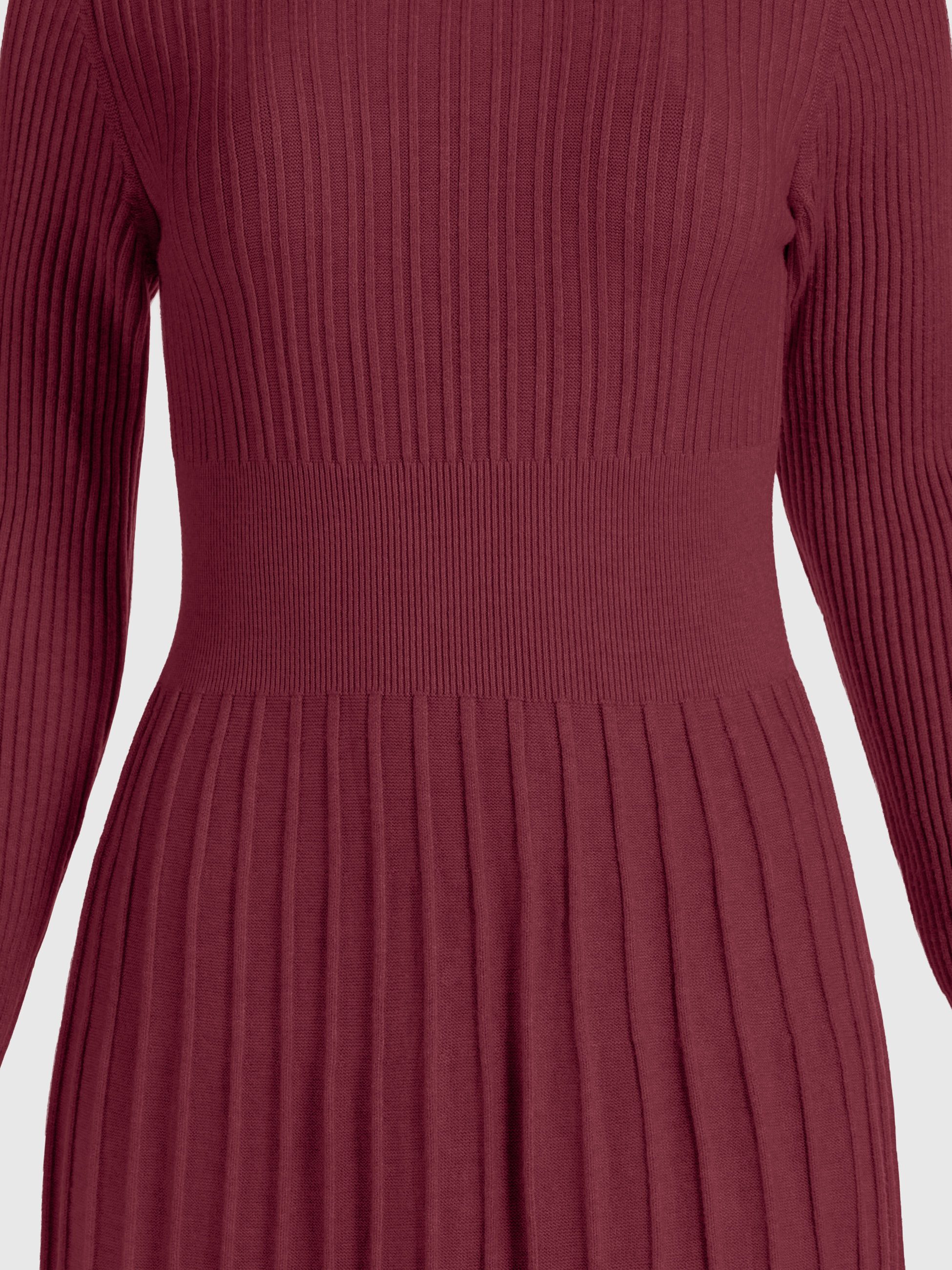 PEKIVESSA Strickkleid Midikleid tailliert weicher Strick mit ausgestelltem Rockteil – Bild 4 von 5