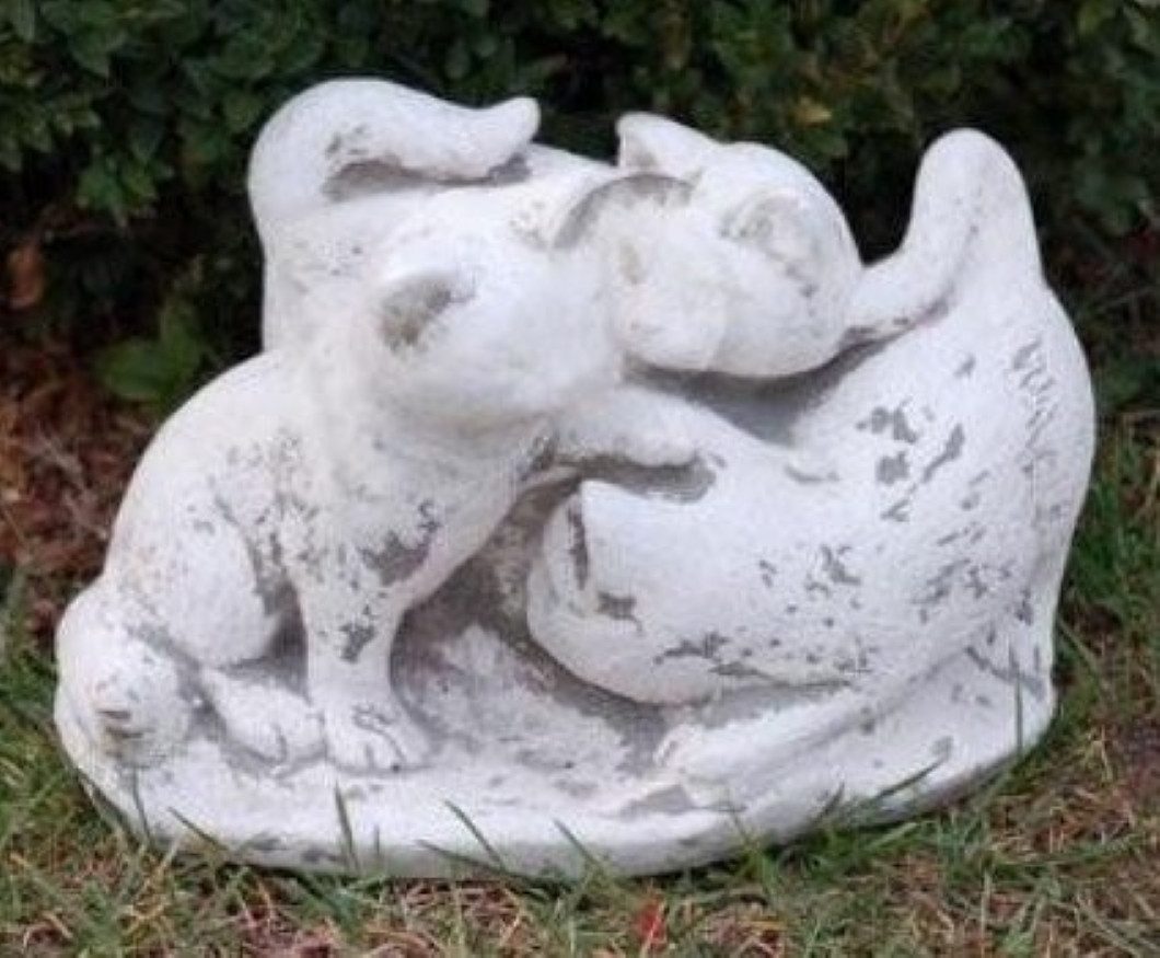 Skulptur Garten Dekoration Katze Stein Figur Deko Statue Skulptur 103003