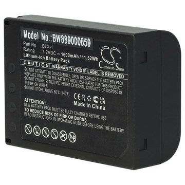 vhbw kompatibel mit Olympus OM System OM-1, OM-1 Mirrorless Kamera-Akku Li-Ion 1600 mAh (7,2 V)