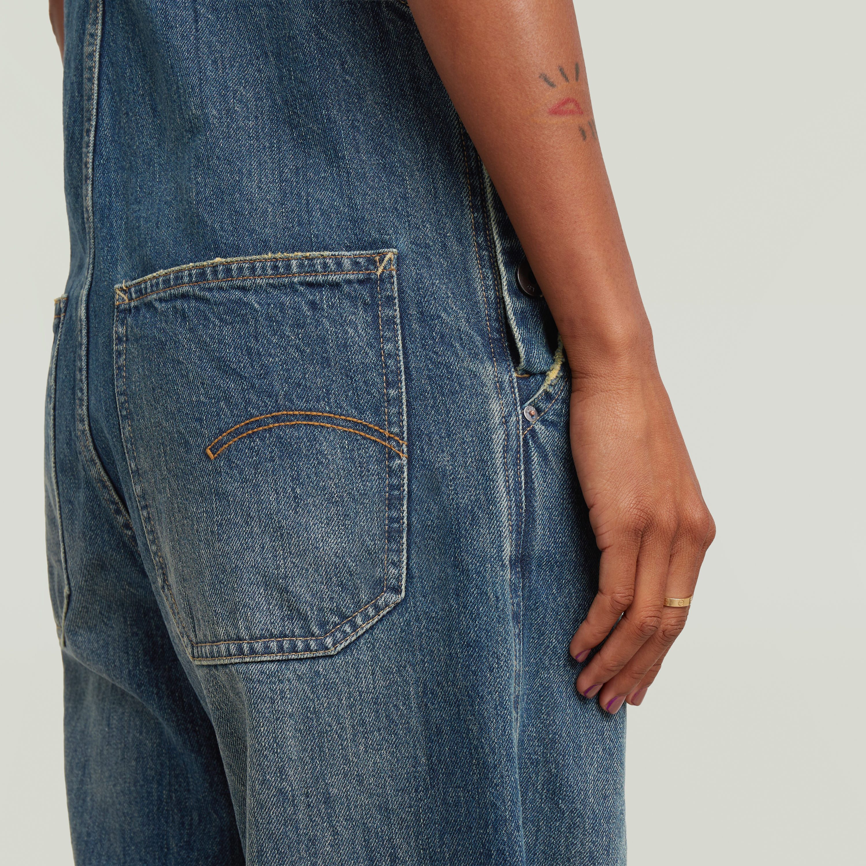 G-STAR Latzhose Straight Leg Dungaree mit Knöpfen an den Seiten
