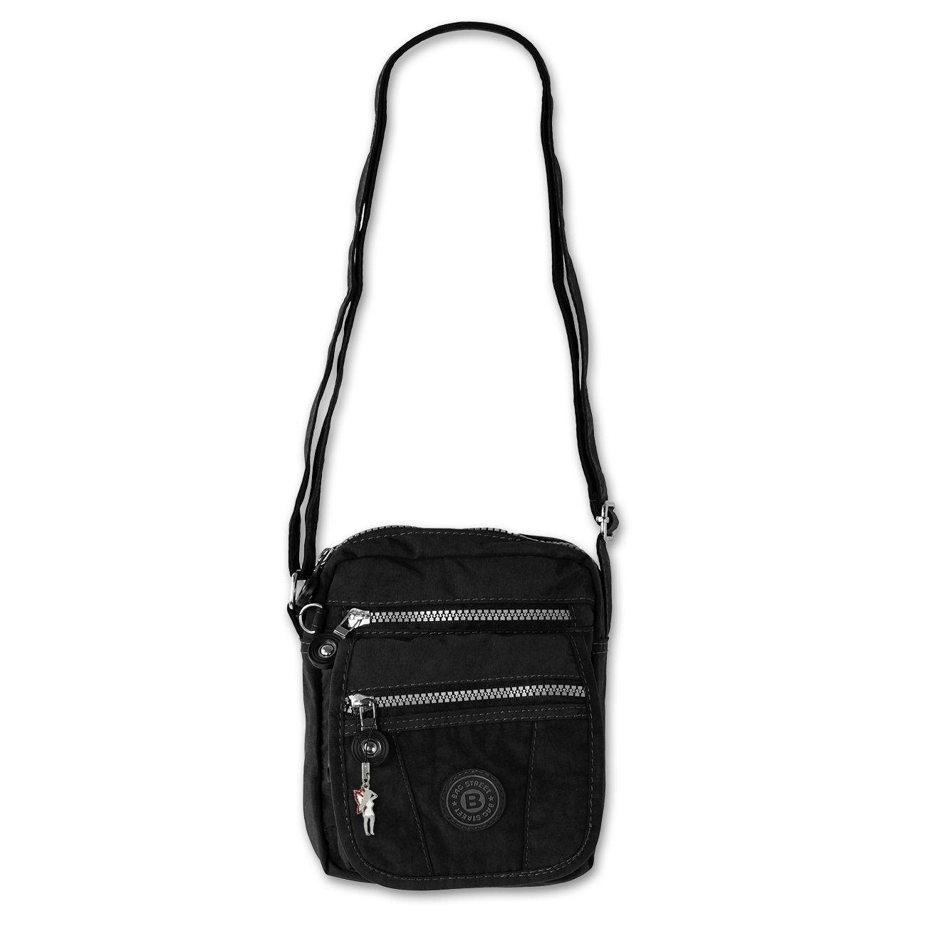 BAG STREET Umhängetasche Bag Street Damen Herren Umhängetasche (Umhängetasche), Damen, Herren Umhängetasche Nylon, schwarz ca. 15cm x ca. 18cm