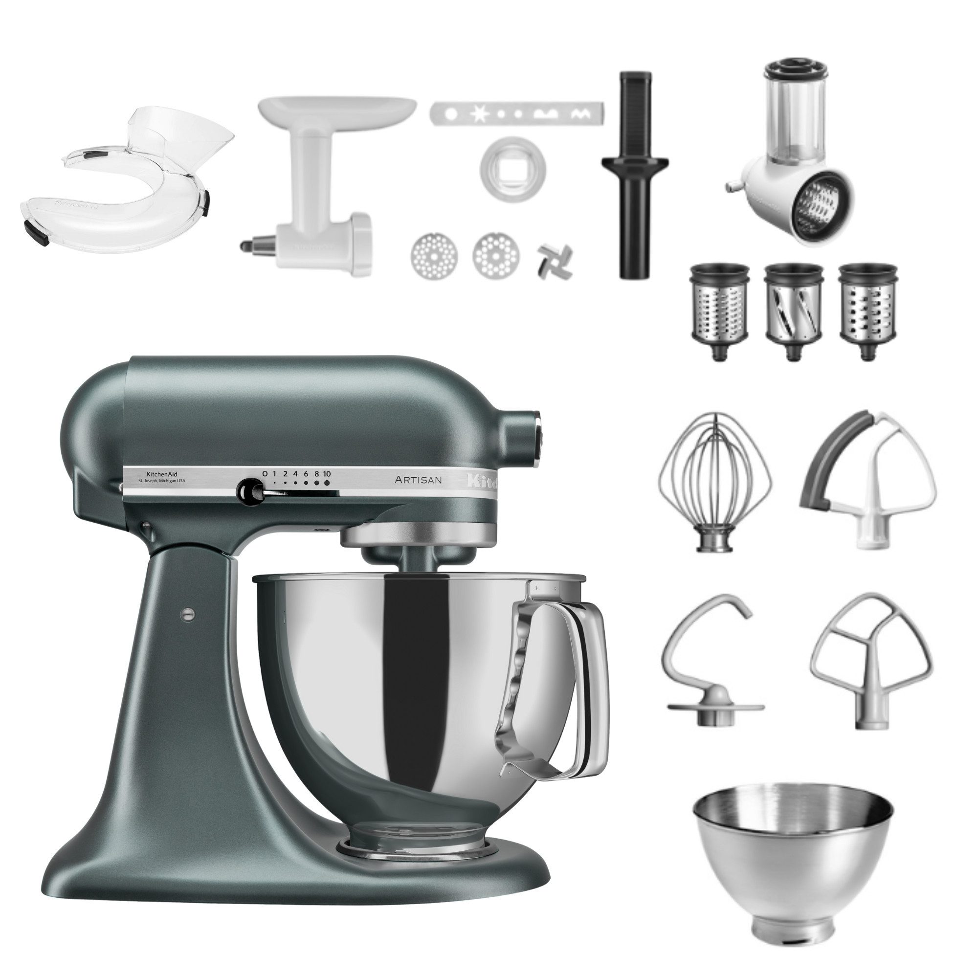 KitchenAid Küchenmaschine KitchenAid 4,8 L 5KSM175 Artisan Küchenmaschine Allrounderset