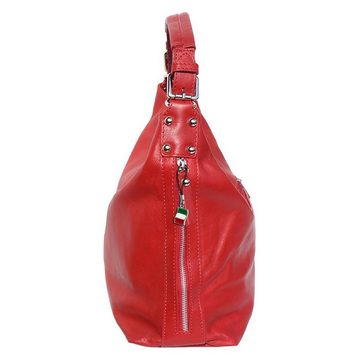 FLORENCE Beuteltasche Florence Damen Beuteltasche rot (Beuteltasche), Damen Leder Beuteltasche, Shopper, rot ca. 35cm