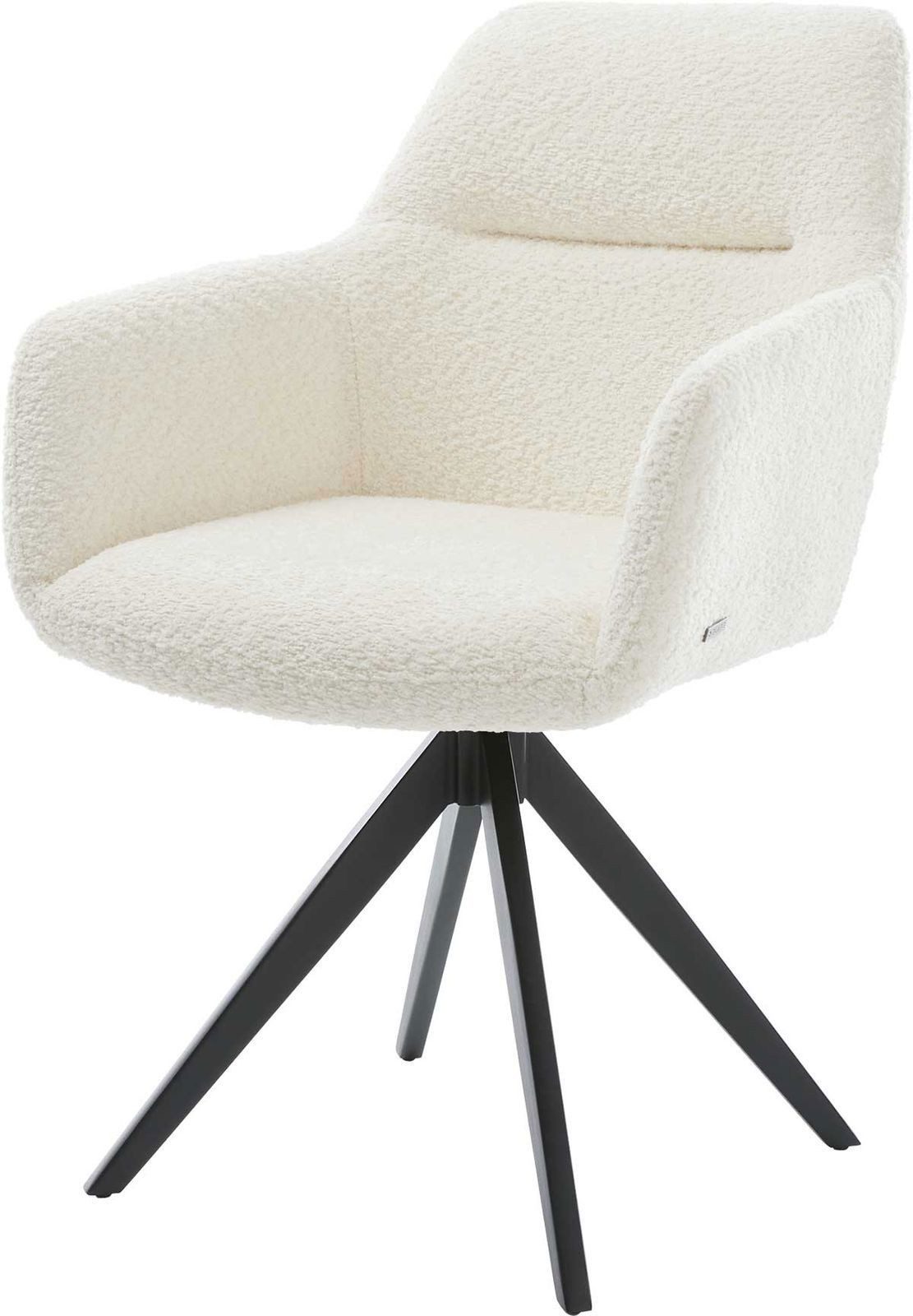 DELIFE Polsterstuhl Pejo-Flex, Kreuzgestell kantig Schwarz Bouclé Weiß Tasc günstig online kaufen