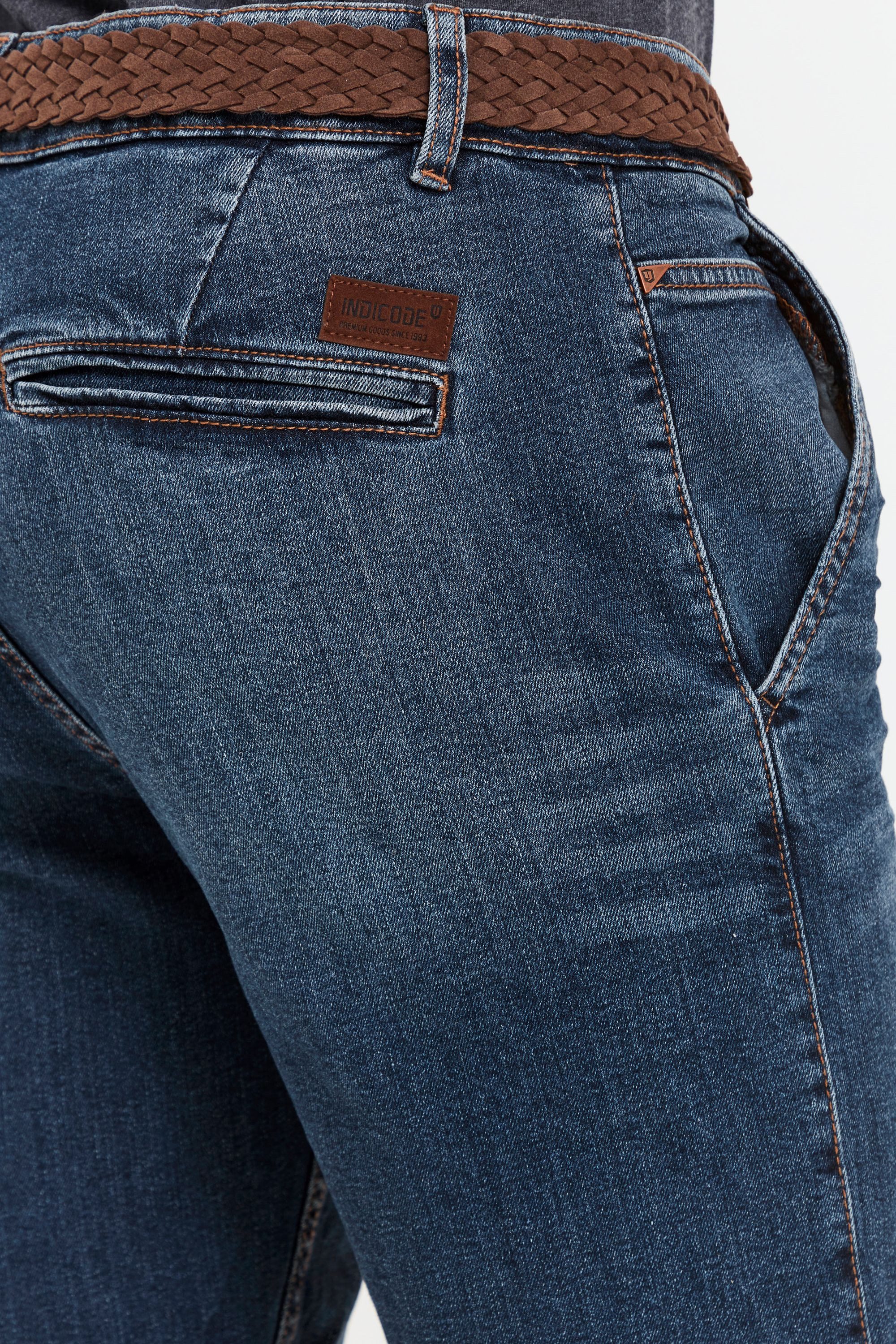 Indicode Jeansshorts IDQuincy Kurze Hose mit Gürtel