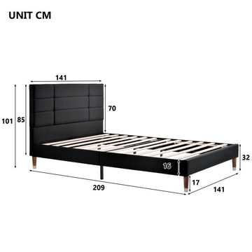 REDOM Polsterbett Doppelbett Bett Funktionsbett Massivholzbett Holzbett 140x200cm (mit Matratze oder ohne Matratze)